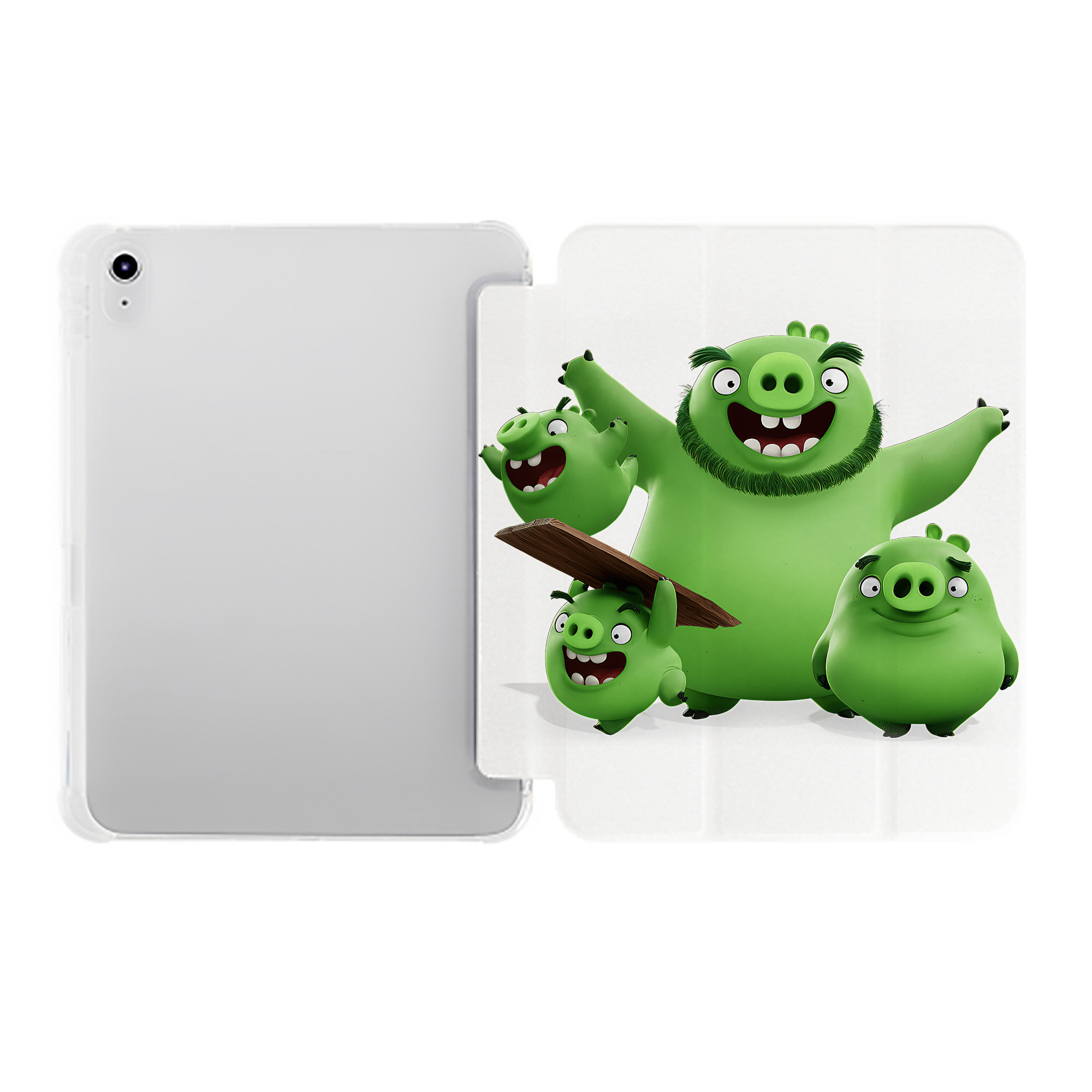 （画像用） Angry Birds アングリーバード IPad ケース ペン収納付き 三つ折りスタンド PUレザー×シリコン 対応機種9.5/10.5/10.9インチ